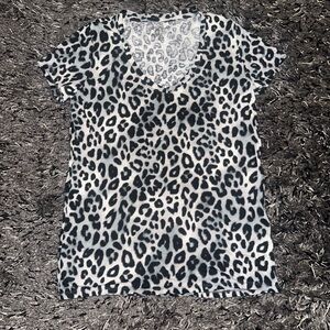 PINK Victoria's Secret Leopard Print Top - Black and White